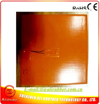 

450*450*1.5mm 3D Printer Heater Silicone Rubber Heater 110V 600w adhesive 1side 100k thermistor in the center 600mm lead wire