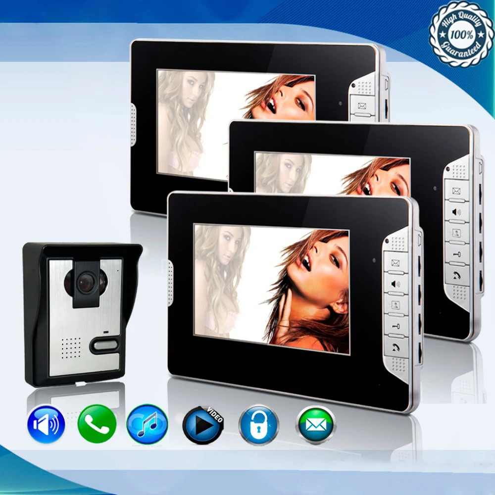 Highquality Профессиональный Умный дом 7 дюймов Экран touch Видеодомофоны телефон, от одного до трех видеомонитор комплект конфигурации d74b