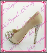 Aidocrystal designer schuhe frauen luxus 2016 hochzeit schuhe handgemachte elegante frau high heel mit diamant