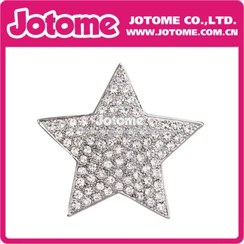 

100pcs/lot Vintage Simple Silver Plated Star Shaped Rhinestone Crystal Brooch Pin Fashion Jewelry
