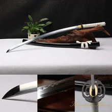 Top Quality Handmade 1095 Carbon Steel Clay-Tempered Samurai Sword Katana Full Tang Sharp Edge Bamboo Tsuba