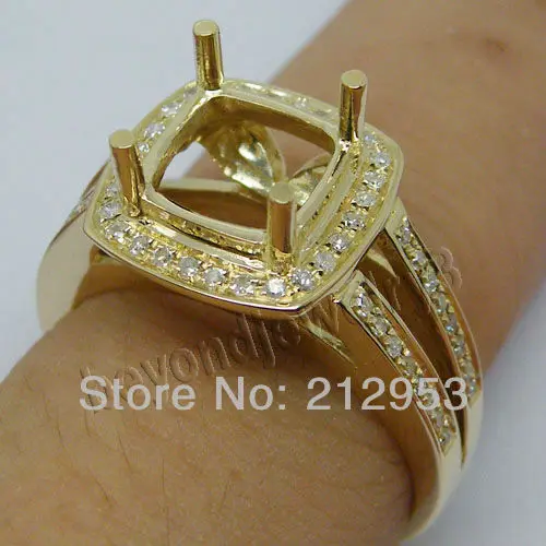 Винтажное кольцо для помолвки 8 мм 14kt из желтого золота SR295