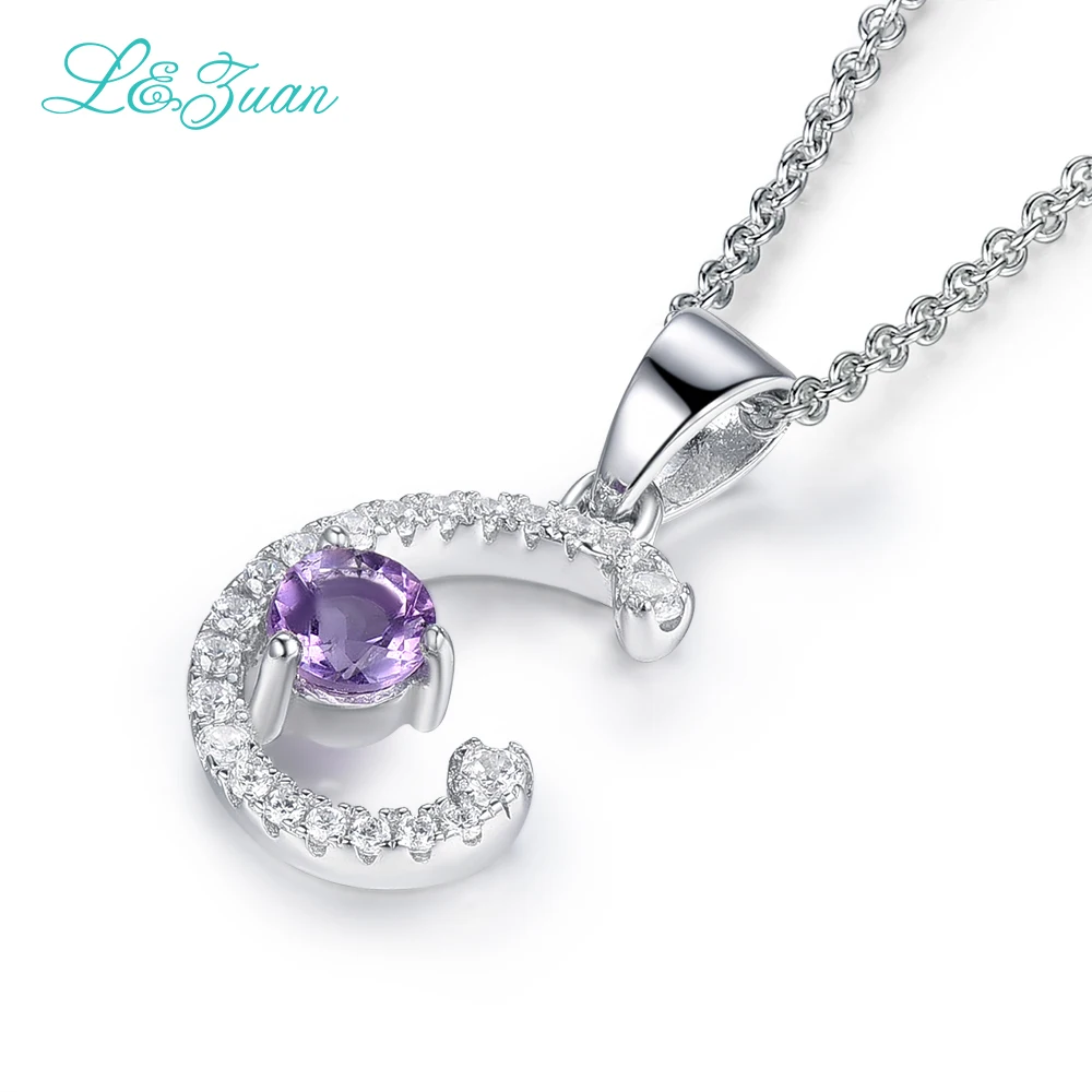 L& zuan "C" Подвеска из стерлингового серебра 925 пробы 0.74ct Подвеска из драгоценных камней модное ожерелье для женщин хорошее ювелирное изделие с серебряной цепочкой подарок