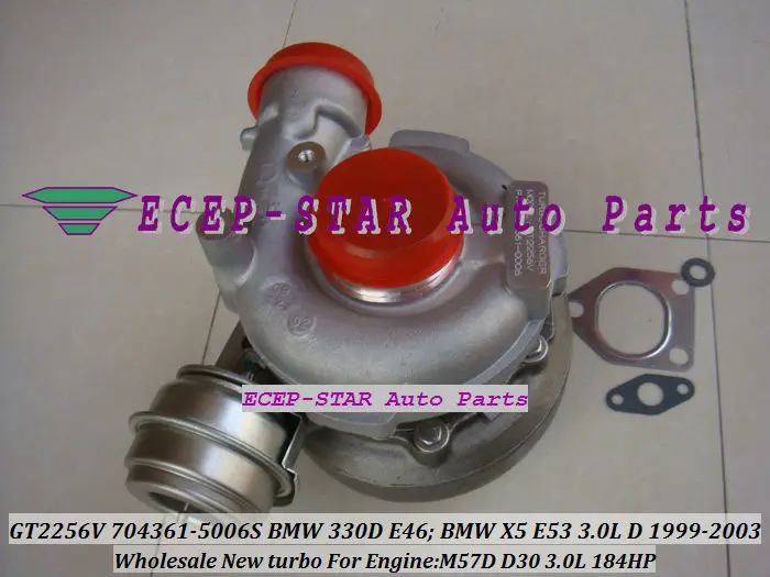 GT2256V 704361-5006S TURBINE Turbo Fit For bmw 330D E46 X5 3.0D E53,EngineM57D D30 3.0L 184HP 1999-2003 Turbocharger (7)