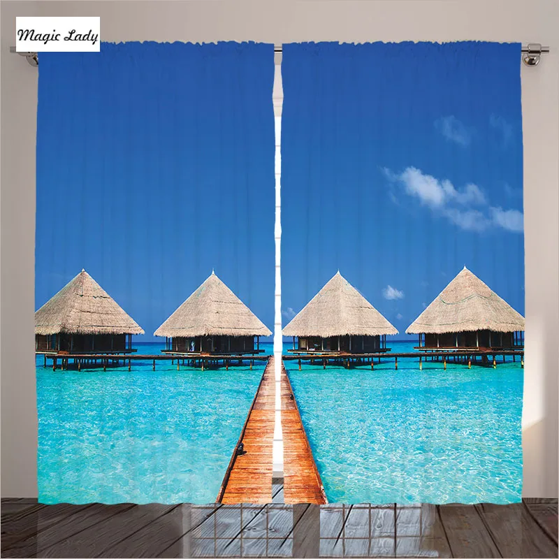Modernes Haus Wohnzimmer Vorhange Decor Sammlung Malediven Dock