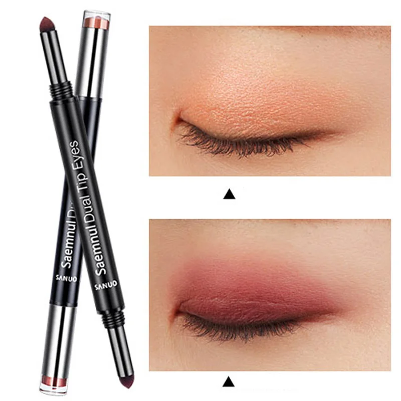 

2pcs Double-headed Air Cushion Eyeshadow Pen 0801 Red Wine Color Eye Shadow Stick Palette Cosmetics