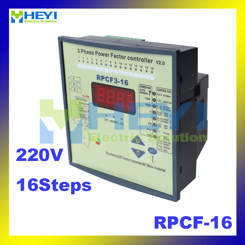 

Split Phase Power Factor Correction 16step Jkwf16/ RPCF-16 220v Reactive power compensation controller