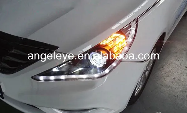 Для Hyundai Sonata YF Sonata I45 Ангельские глазки светодиодный фары передний свет 2009- год LD V1 Тип
