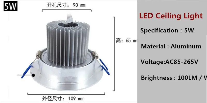 Бесплатная доставка dimmable10pcs 5*2 Вт потолочный светильник AC85-265V 50/60 Гц холодный белый/теплый белый 2 года гарантии ce & rohs