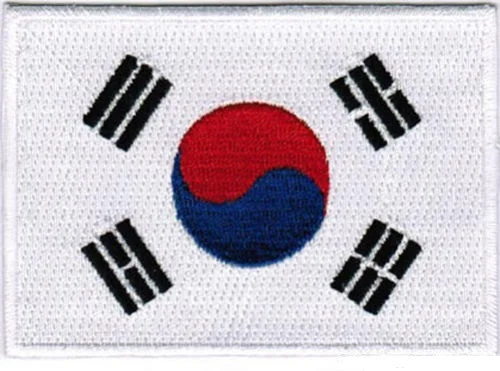 SOUTH KOREA FLAG embroidered iron-on PATCH KOREAN REPUBLIC SEOUL Taegeukgi NEW 3.5-2.5