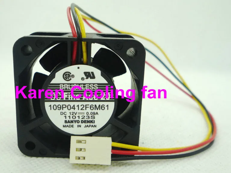SANYO 4 см 109P0412F6M61 12 В 0.09a 3 проводное Охлаждение вентилятором