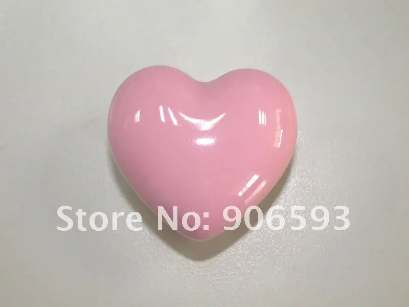 12 шт в партии Розовый фарфоровый сердце любовь керамическая ручка шкафа