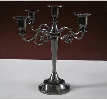 classical H 27cm 5arm black clor metal candle holder 5arm christmas candlestick for home decoration ZT040
