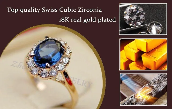 Высочайшее качество ZYS111 Розовое золото Цвет Синий австрийский кристалл ювелирный набор с 4 шт 1 никель+ 1 кольцо+ 1 серьга+ 1 браслет