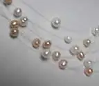 Продажа Природный 6-7 мм розовый и белый пресноводный круглый жемчуг Starriness 18-20 "колье-nec1625 оптовая продажа/Розничная продажа Бесплатная