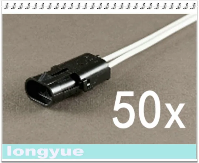 Longyue 50 шт. 2-путь мужчины comnector свинья хвост погодные обновления Провода Ремни 25 см Провода