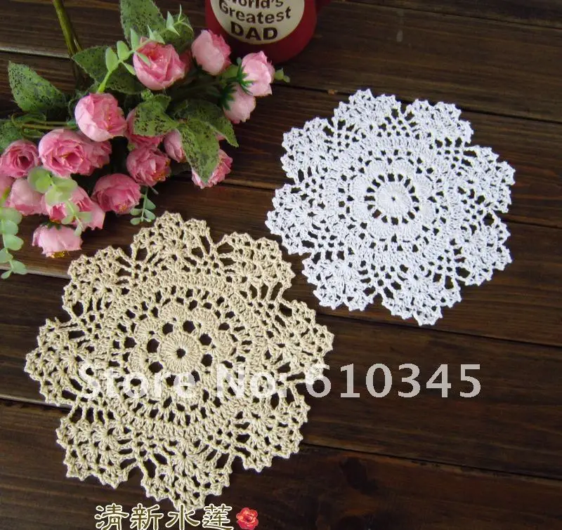 12 шт./партия, 20 см X 20 см, хлопок, ручное вязание крючком, подстаканник, coaster CD026