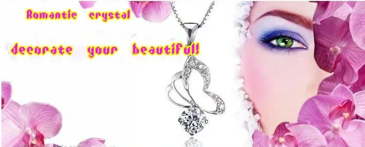 Free Shipping | Plating  white K color retention series| Bear plum crystal necklace| crystal jewelry|Mixed batch