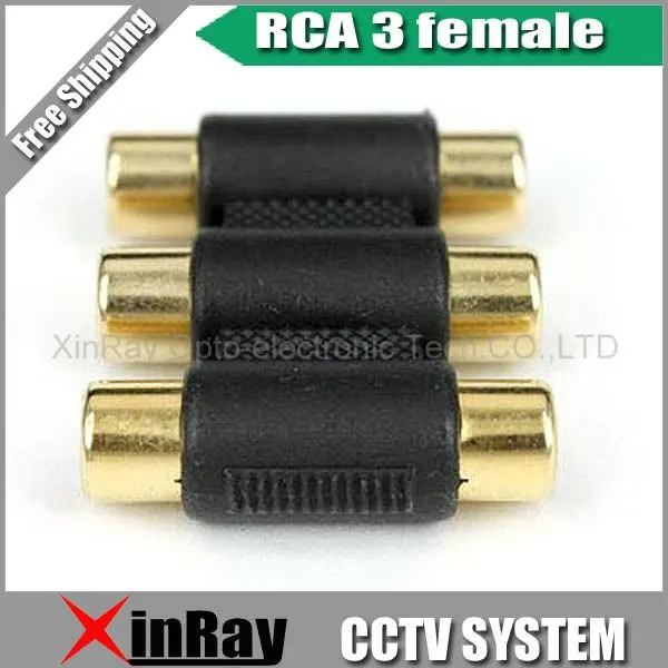 Высокое Qality 5 шт. RCA адаптер джек 3 RCA RGB в 3 RCA RGB разъем, Видеонаблюдения аксессуары, XR-AC7