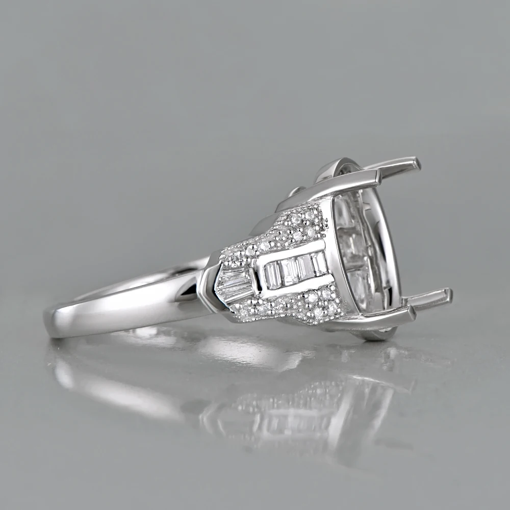 12x10 мм овальная огранка 14 K/Au585 Белое золото 0.41ct натуральный бриллиант обручальное кольцо