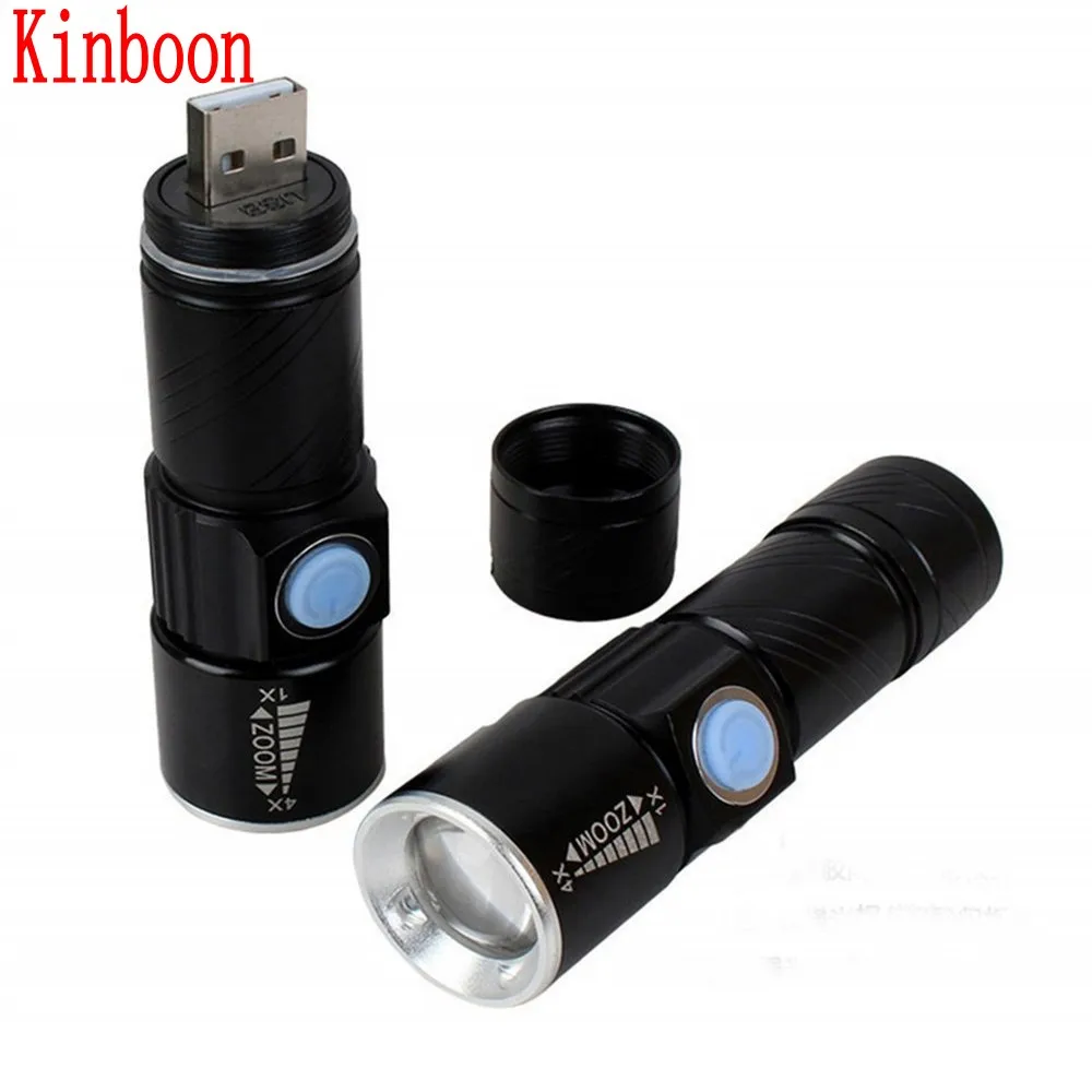 Светодиодный мини фонарик с регулируемым фокусом и масштабированием 3 режима USB перезаряжаемый литиевой