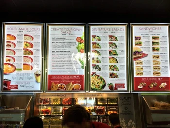 

4PCS Acrylic Frame LED Illuminated Menu Boards Backlit Poster Light Boxes 18"x36"
