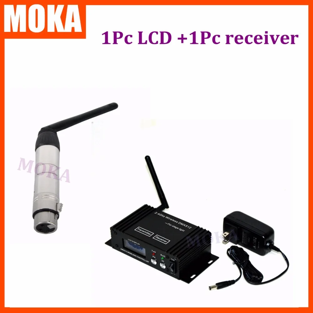 

2pcs/lot dmx 512 2.4G wireless receiver /Transmitter & Receiver 2in1 LCD Display Power Adjustable Repeater Lighting Controller