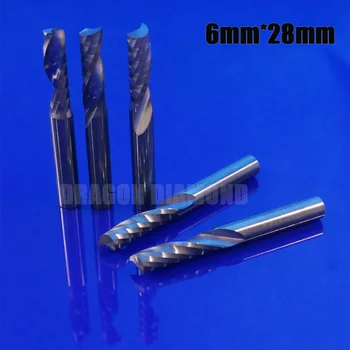 

5pcs 6mm x28mm one flute milling Cutter Tools Cnc Bits Single Flute Spiral Router Carbide End Mill