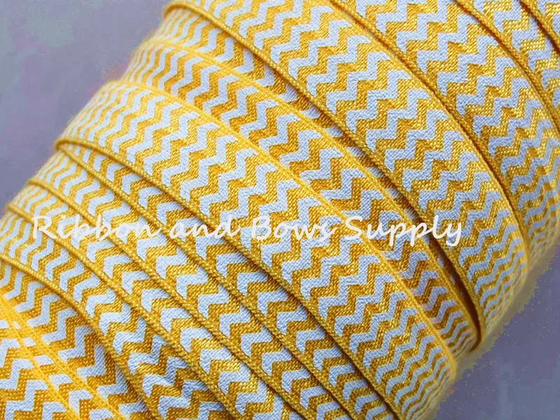 Chevron FOE 5/8 ''раза более упругой DIY для волос лук повязка для волос эластичной ленты печатных шеврон FOE 5 метров в цвет