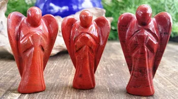 

3pcs new product lovely figurine Angel Red Jasper healing crystal stone for birthday gift