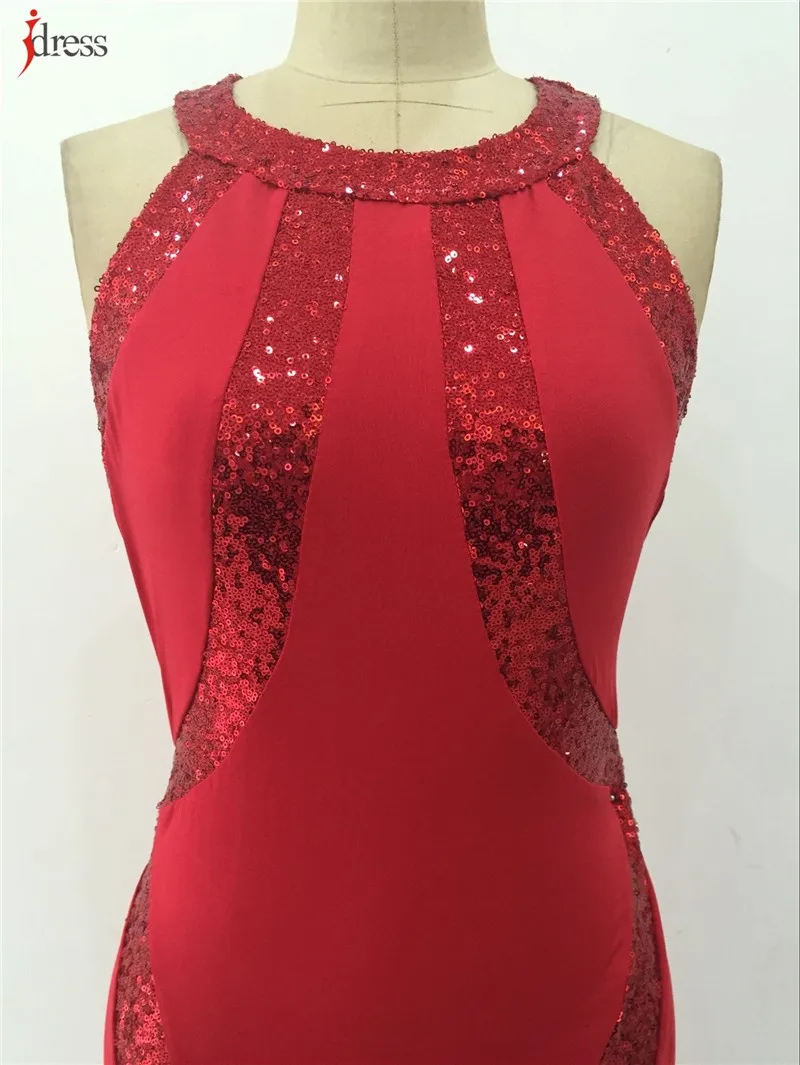 IDress Red Blue Black Women Summer Vestido De Festa Longo Sequin Formal Dresses Evening Gown Robe De Soiree Long Party Dresses (10)