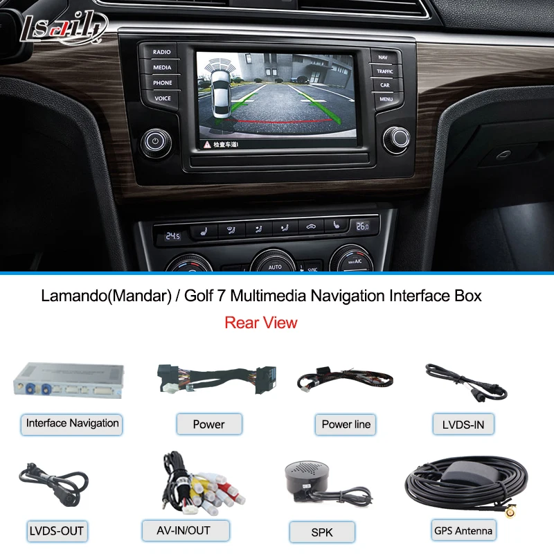 Для Golf 7 видео интерфейс Поддержка дополнительной навигации система заднего вида