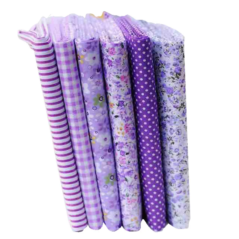 

Hoomall 6/7/8PCs Purple Cotton Fabric Cloth DIY Handmade Home Decor Quilting Material Cheap Fabrics For Patchwork Sewing 25x25cm