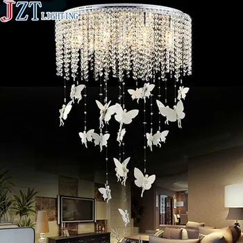 

M Modern Luxury Nordic K9 Round Lustre Crystal Chandelier Ceiling Lamps Circular Vestibule Home Decorative Light Fixture