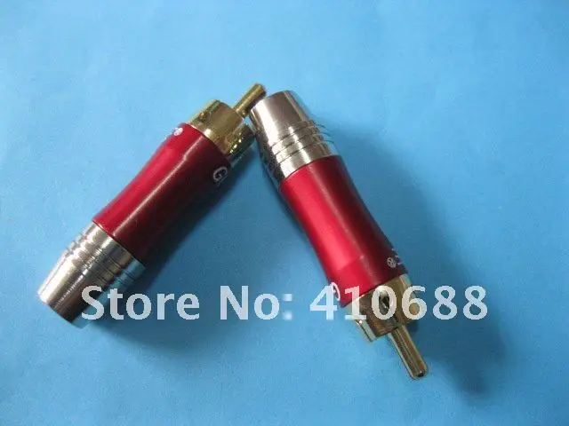 Медь RCA Plug Gold Plated красного цвета Аудио Видео разъем адаптера 180 шт. в партии Лидер продаж высокое качество
