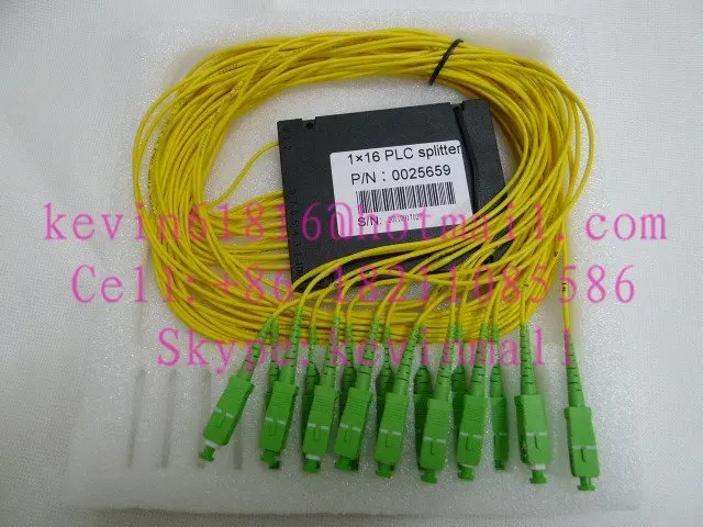 1x16 PLC сплиттер, siglemode, SC/APC, FC, ST, LC, SC/разъем для ПК ODN