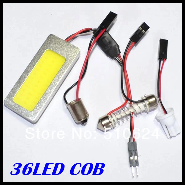 Белого света светодиодные панели автомобиля 5 Вт COB Чип LED 36LED SMD салона T10 гирлянда светодиодная купол света адаптер 12 В