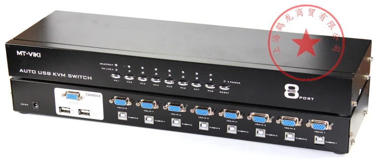 8 портов автоматический USB 2,0 KVM переключатель с синхронным режимом, горячей клавишей или кнопкой мульти-шт VGA контроллер 19' стойка MT-2108UL авто