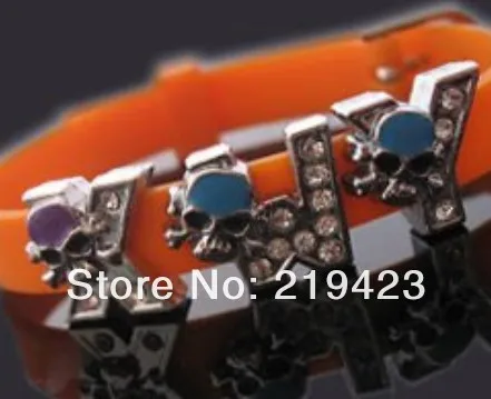 260 шт 8 мм A-Z череп скользящие буквы Сделай Сам подходит DIY Шарм DIY Аксессуары