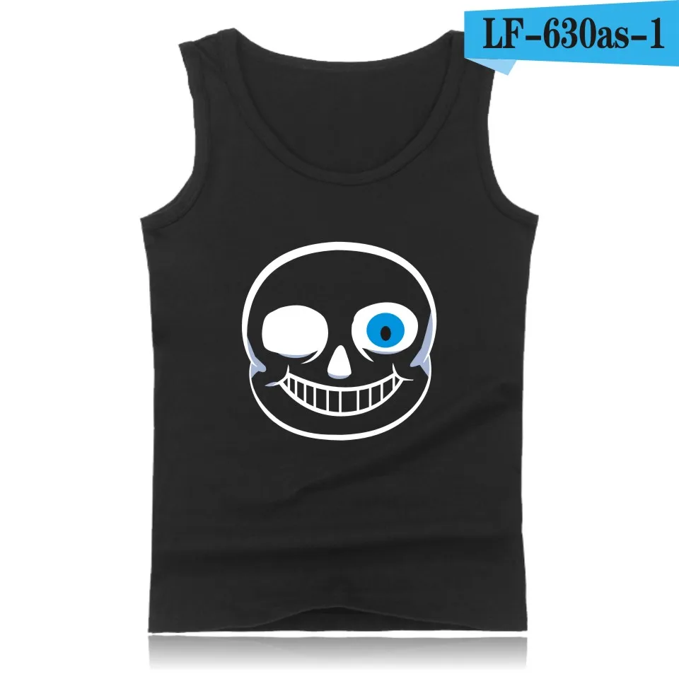 Череп Brother Undertale майки с мускулами для мужчин без рукавов рубашки и майки плюс размер летние жилеты для мужчин - Цвет: black
