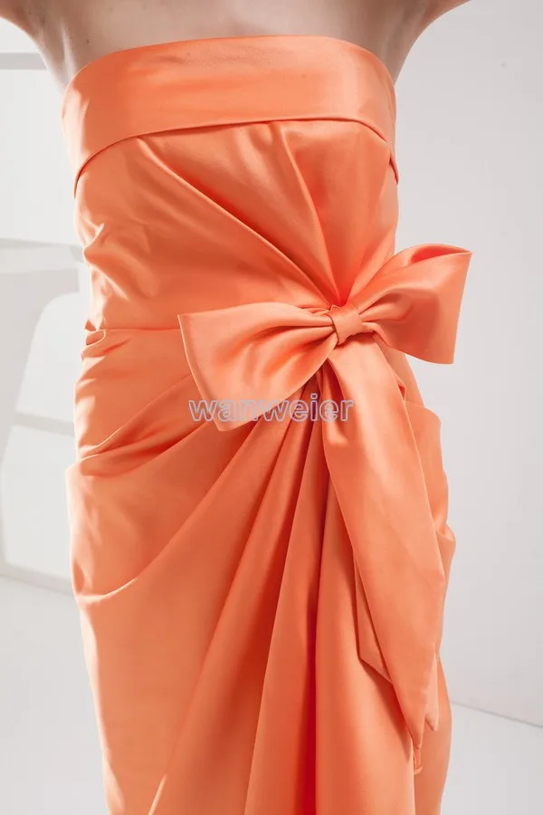 Фирменный стиль одежды дизайн гольфы vestidos formales платье индивидуальные лук оранжевый Платья Невесты