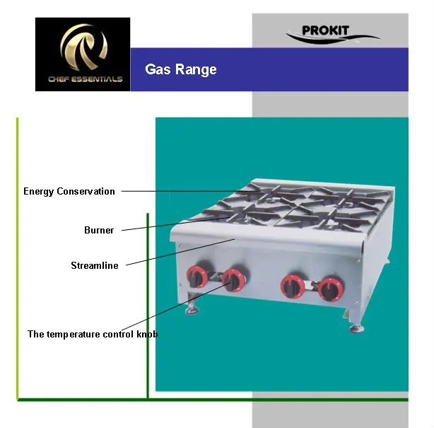 Pkjg-gh6a нержавеющая сталь газовая плита с 6 горелок газовая плита