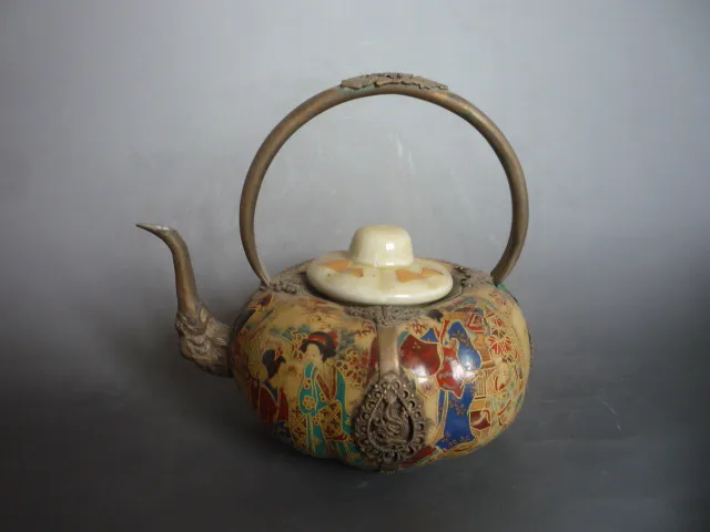 Редкие daoguang (1782-1850) семейному вырос женщин чайник, лучшая коллекция и украшения, Бесплатная доставка