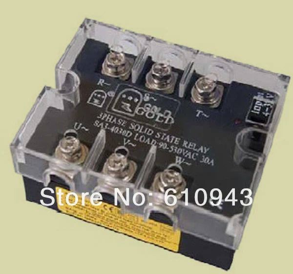 Sa34030d 3 фазы Выход ССР, нагрузка 30 amp @ 40 ~ 530vac, пересечения нулевого уровня симистор Выход, вход 3 ~ 32VDC, трехфазный твердотельные реле