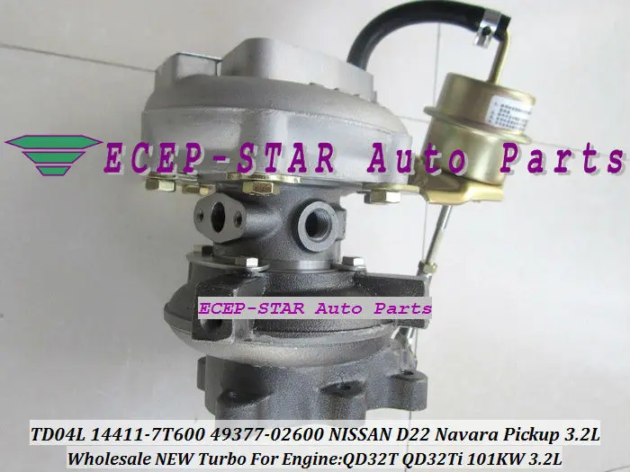 TD04L 14411-7T600 49377-02600 Turbo турбонагнетатель для Nissan TD27 NS25 Navara D22 пикап 3.2L QD32 QD32T 80KW прокладки