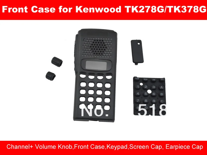 Передняя крышка/чехол для Kenwood tk278g tk378g Портативный двусторонней Радио/трансивер ж/ручки, клавиатура, Экран Кепки, динамик Кепки