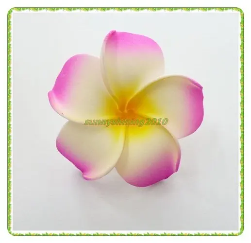 50 белая пена Гавайский цветок Плюмерия цветок жасмина Свадебные зажимы для волос 6 см