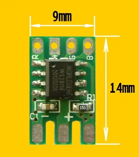 Промо-Акция! 12 мм RGB полный светодиодный пиксельный модульный(WS 2811IC); вход DC5V, 50 шт в наборе, веревочке; IP68; Светодиодный модуль