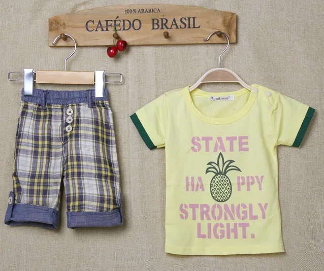 Летний комплект одежды для маленьких мальчиков; футболка для малышей; комплект с короткими штанами из хлопка; футболки для младенцев; Одежда bebe