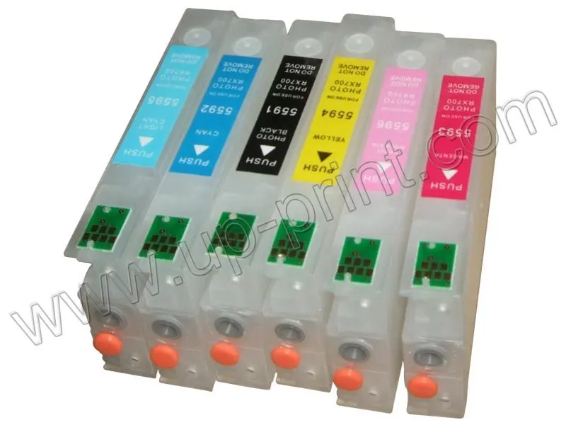 T05591-T05596 многоразовые картриджи для принтера epson rx700 с чипом автоматического сброса